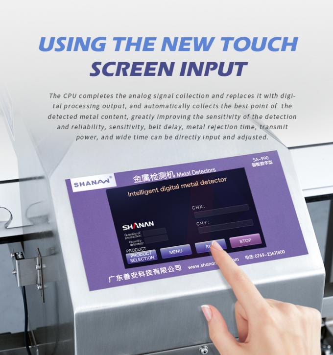 مؤشر المصنع الحساسية العالية الحزام الناقل كاشف المعادن للغذاء 10