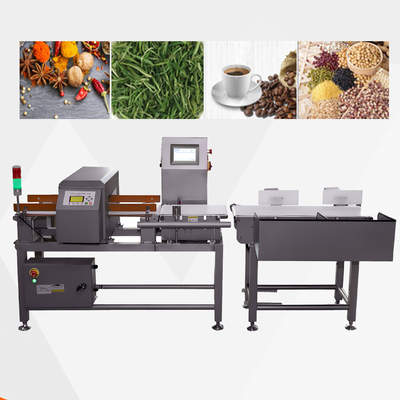 ماء كومبو على الانترنت Checkweigher وجهاز للكشف عن المعادن مستقر ، ± 0.1g دقة