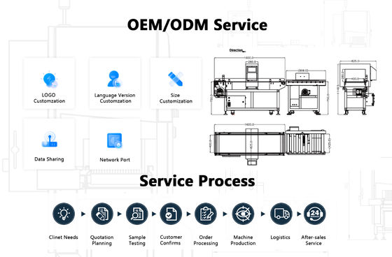كاشف معادن غذائية دقيق بأبعاد 1200 مم × 800 مم × 1200 مم ودقة ± 0.1 جم